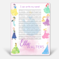 Kids Personalized Whiteboard | Watercolor Princess