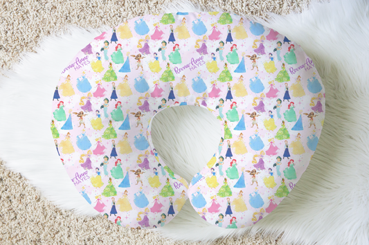 Watercolor Princess Personalized Baby Name Nursing Pillow Cover