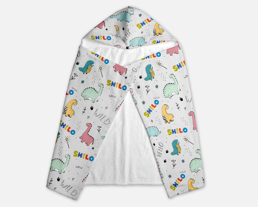 Dino Squad Personalized Hooded Towel