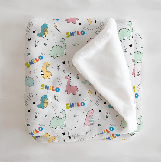 Dino Squad Personalized Minky Blanket