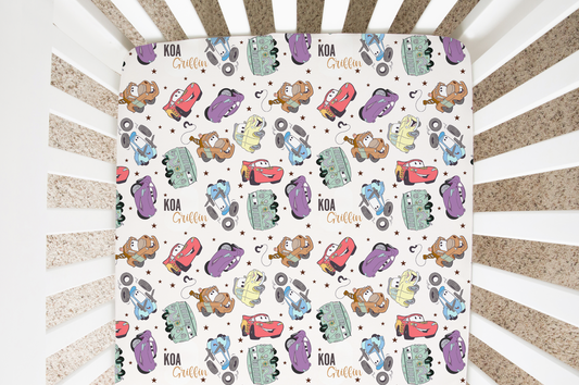 Mater & Friends Personalized Crib Sheet