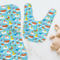 Snoozy Street Personalized Name Burp Cloth & Bib