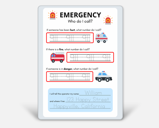 Kids Personalized Whiteboard | Emergency Practice