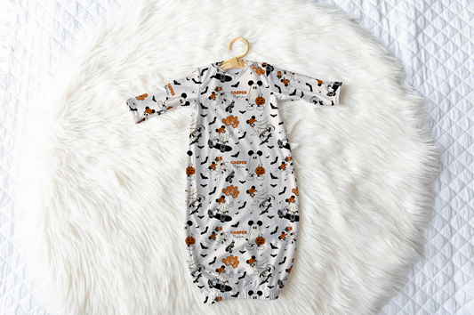 Halloween Boo Crew Personalized Name Infant Gown