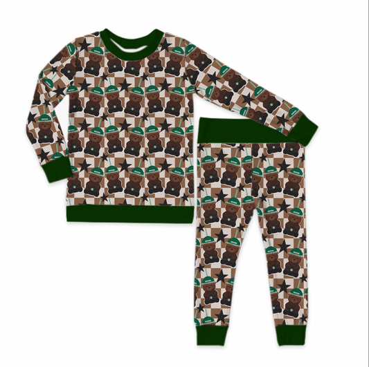 Bearista Long Sleeve Jersey Jams – Two-Piece Loungewear Set