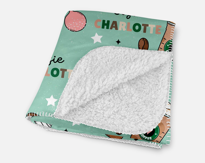 Cocoa & Cake Pops Personalized Sherpa Blanket
