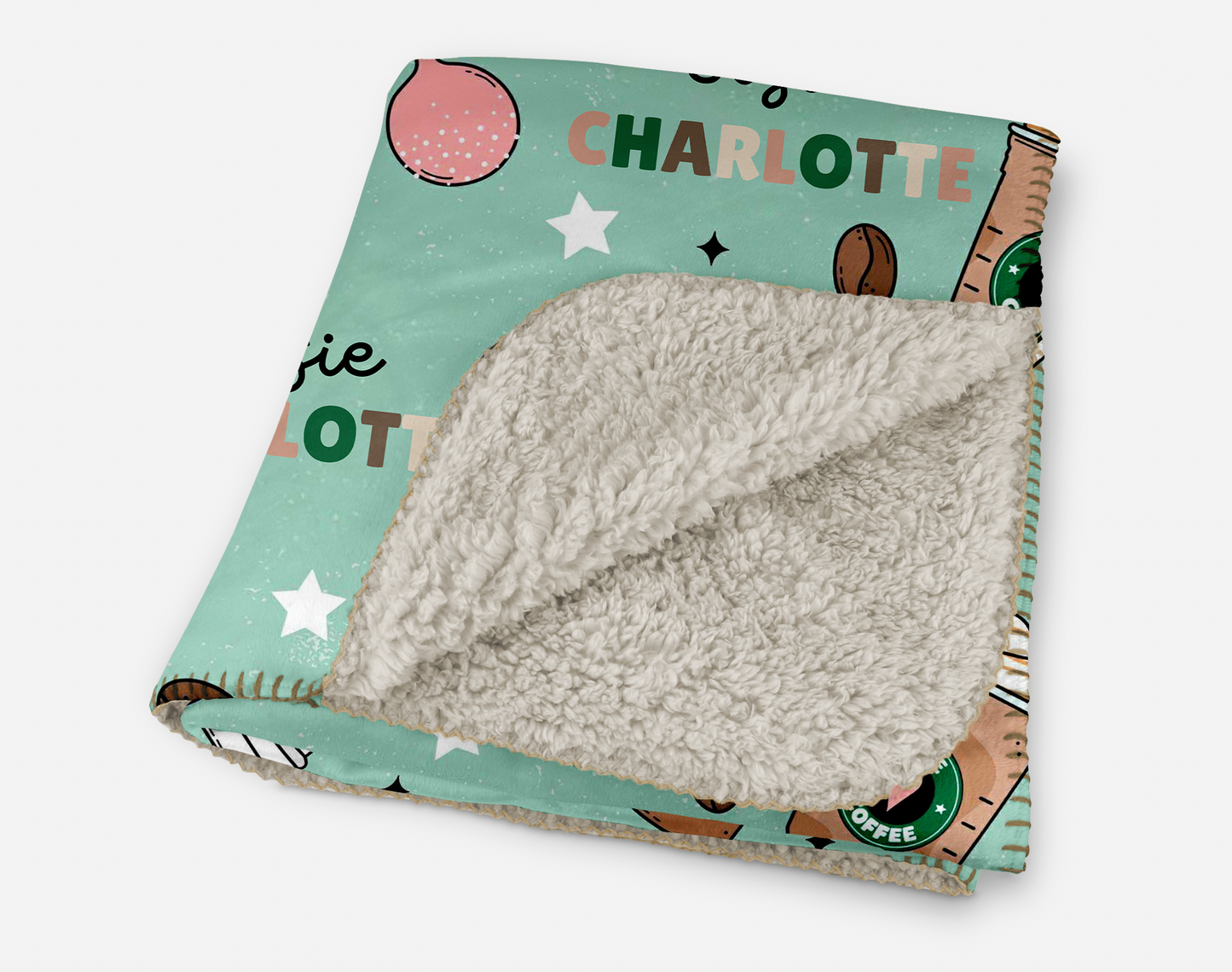 Cocoa & Cake Pops Personalized Sherpa Blanket