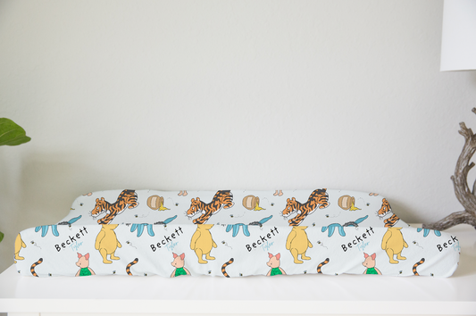 Storybook Pooh Personalized Changing Pad Cover