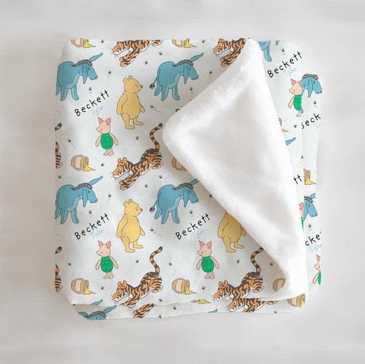 Storybook Pooh Personalized Minky Blanket