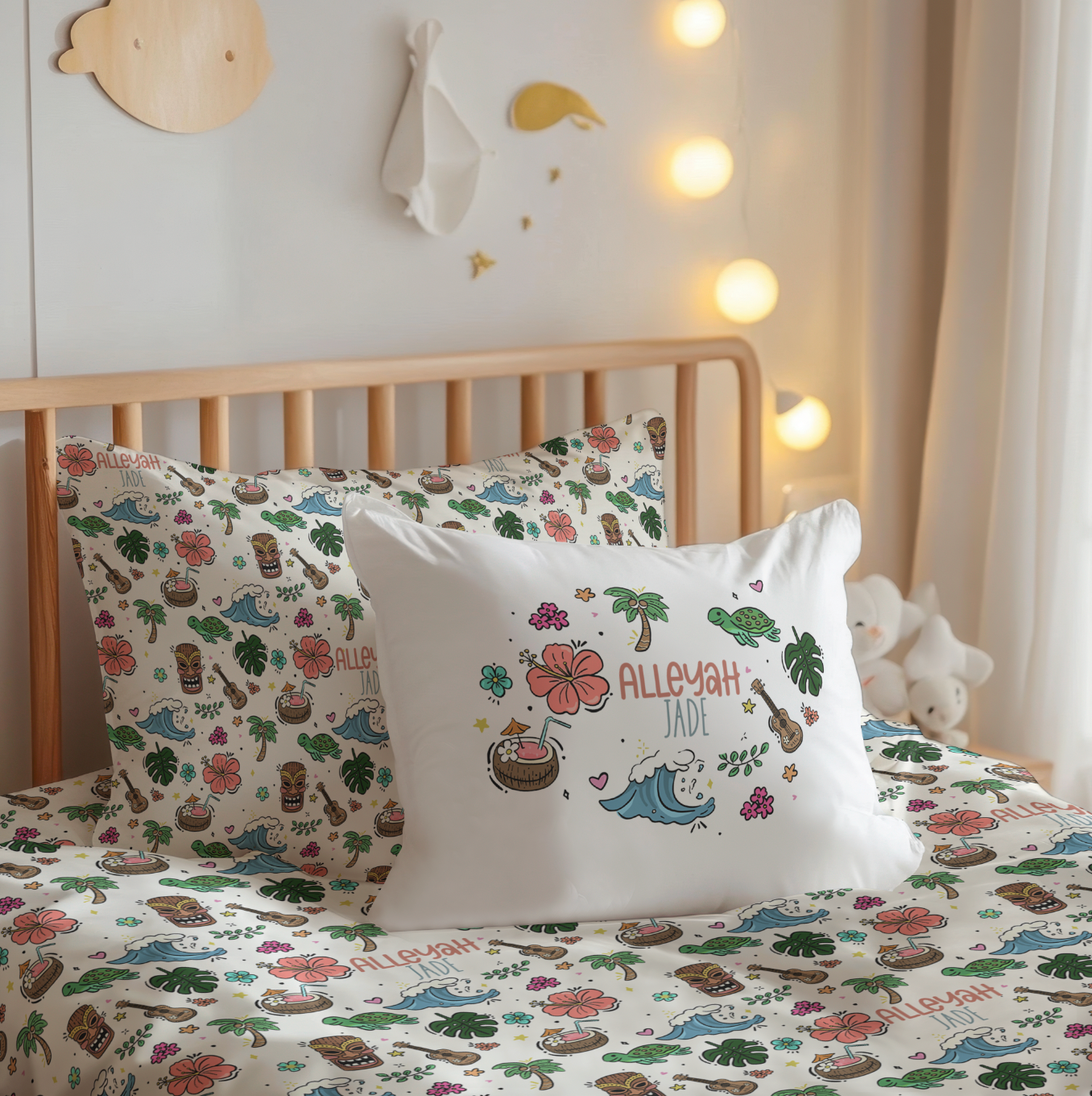 Hawaii Life Build Your Own Personalized Twin Bedding Set – Sheets & Pillowcase Options