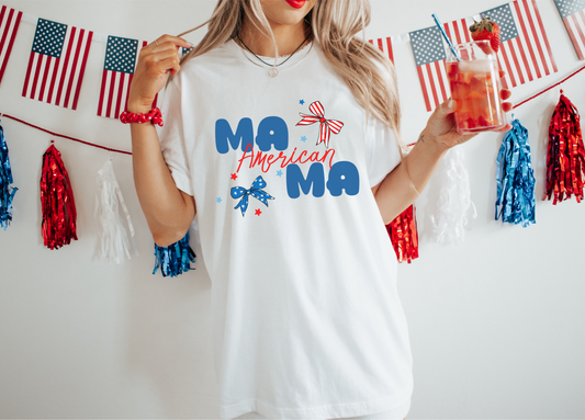 America The BOW-tiful Mama Women's Graphic Tee | White