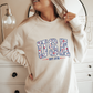 USA Floral Raglan Crewneck Women's Sweatshirt | Heather Dust