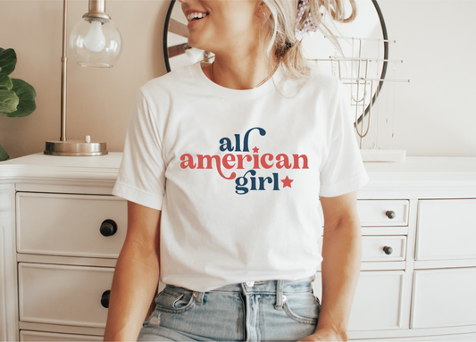 All American Girl Women's Graphic Tee | White