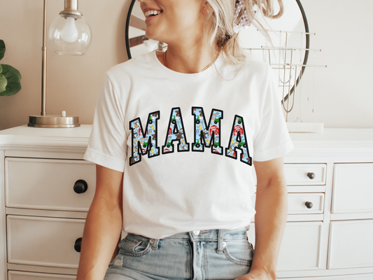 Farm Buddies Blue Personalized MAMA Women's Graphic Tee | White Or Black