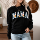 Button Eyes MAMA Raglan Crewneck Women's Sweatshirt | Black