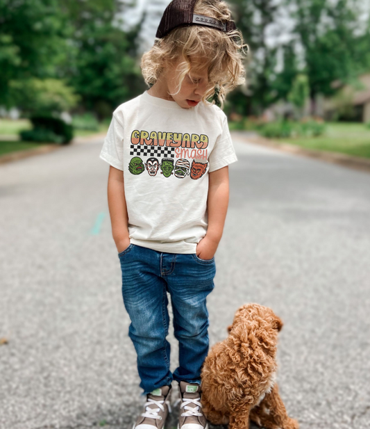 Graveyard Smash Halloween Kids Graphic Tee | Multiple Colorways