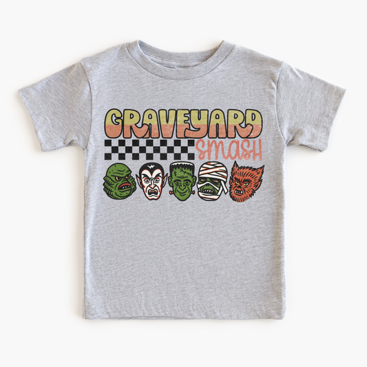Graveyard Smash Halloween Kids Graphic Tee | Multiple Colorways