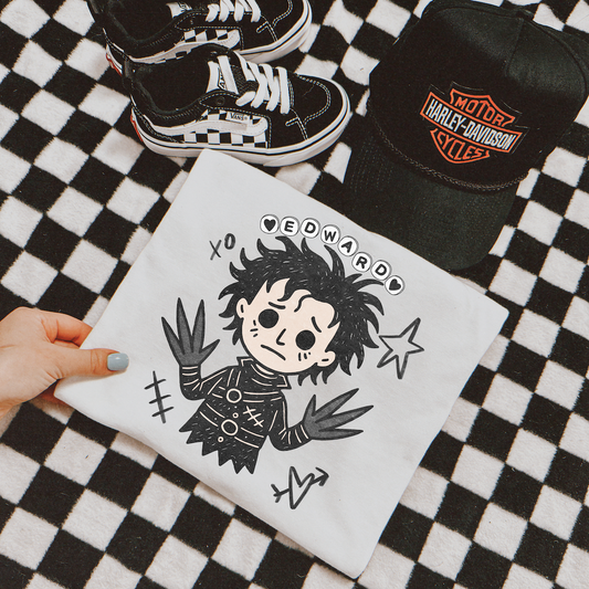 Edward Halloween Kids Graphic Tee  | White
