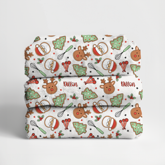 Christmas Cookies Personalized Beach Towel