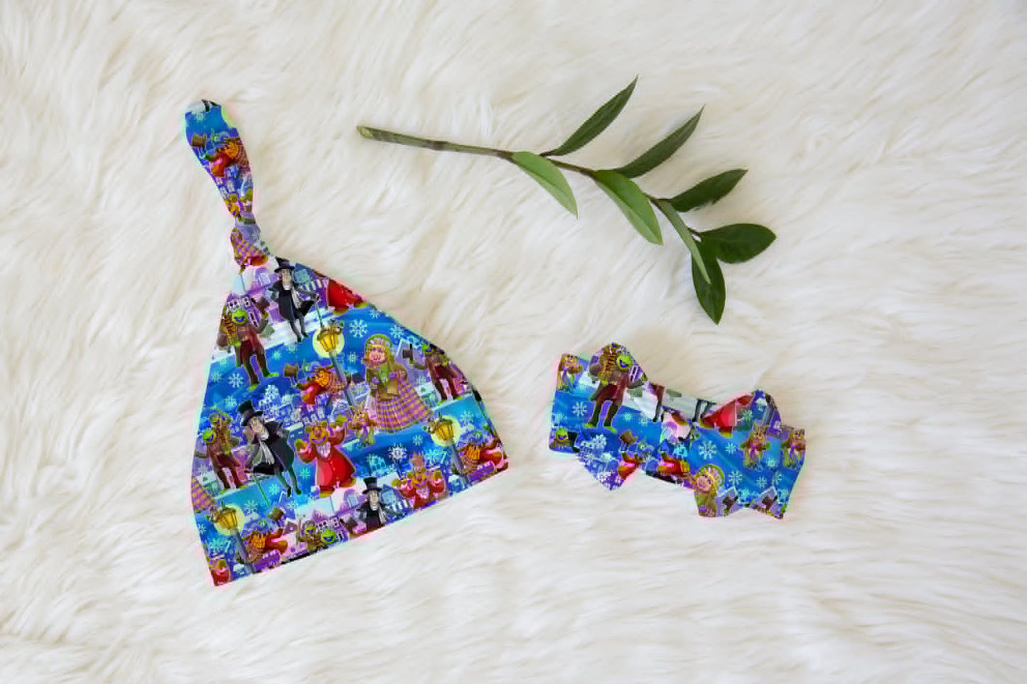Muppets A Christmas Carol Knotted Newborn Hat & Bow Headband