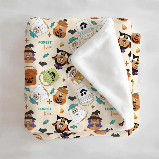 Boo Buckets Halloween Personalized Minky Blanket
