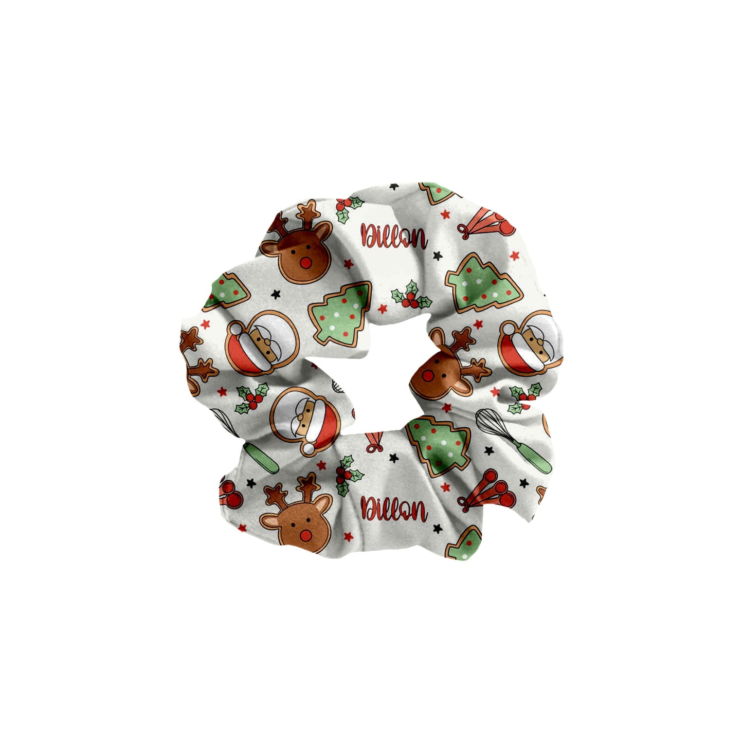 Christmas Cookies Personalized Christmas Hair Scrunchie