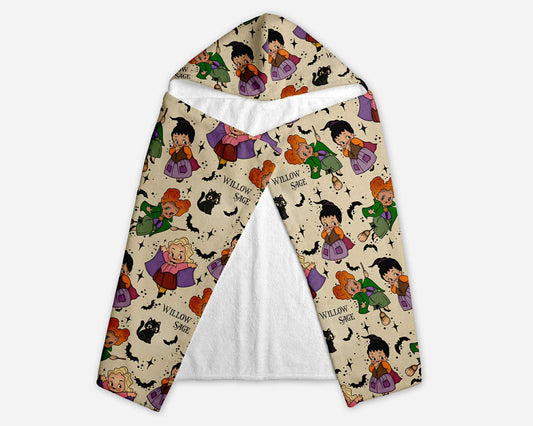 Little Witches Halloween Personalized Hooded Towel