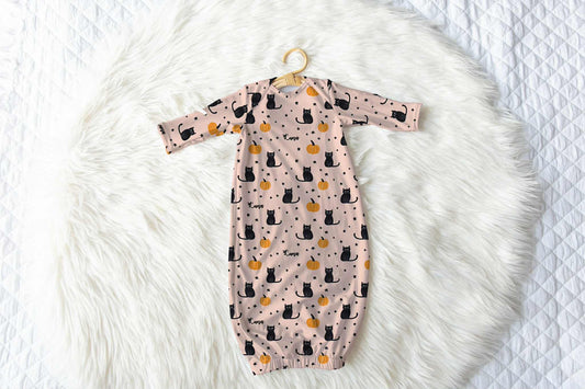 Purr-anormal Activity Halloween Personalized Name Infant Gown