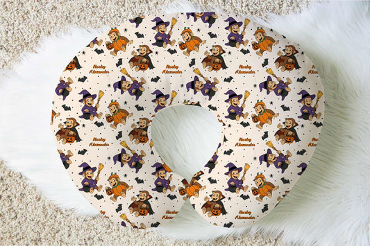 Monkey-Ween Halloween Personalized Baby Name Nursing Pillow Cover