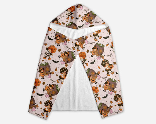 Autumn Stroll Halloween Personalized Hooded Towel