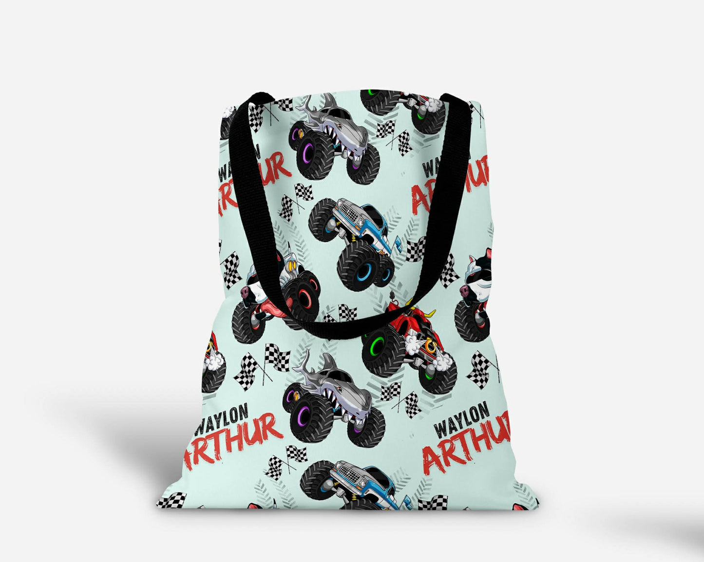 Monster Trucks Personalized Tote Bag