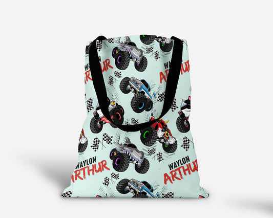 Monster Trucks Personalized Tote Bag