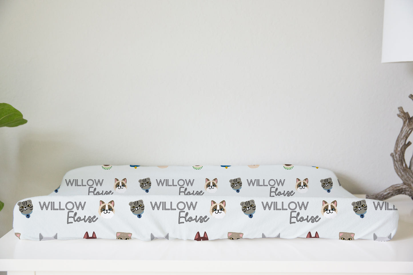 Cat Faces Personalized Changing Pad Cover