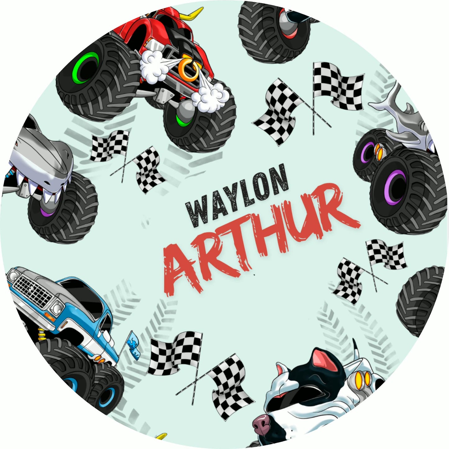 Monster Trucks Personalized Sherpa Blanket