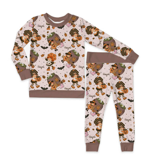 Autumn Stroll Halloween Long Sleeve Jersey Jams – Two-Piece Loungewear Set