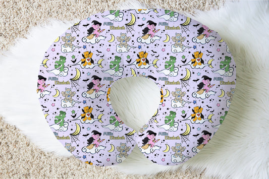 Scare Bears Halloween Personalized Baby Name Nursing Pillow Cover