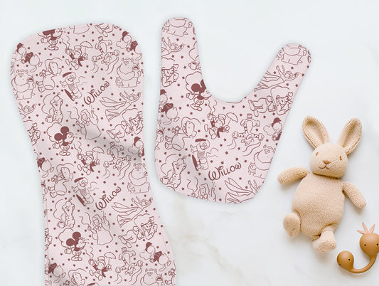 Park Doodles Burp Cloth & Bib