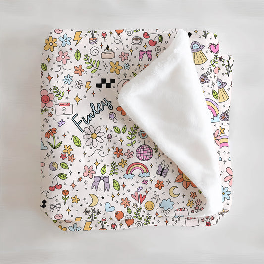 Girl Vibes Only Personalized Minky Blanket