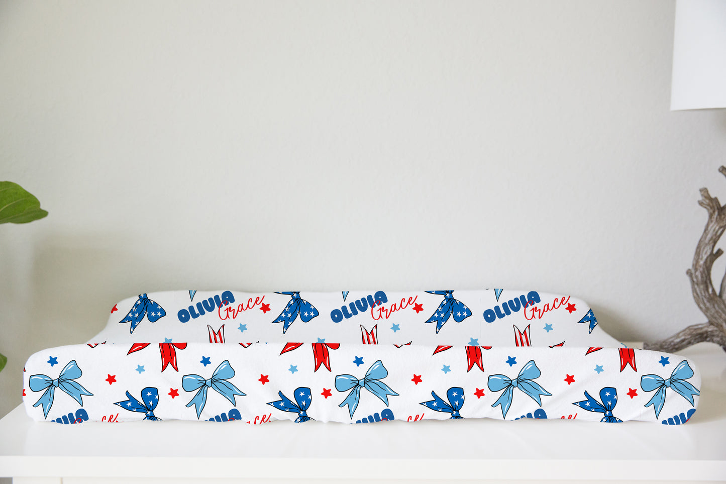 America The BOW-tiful Personalized Changing Pad Cover