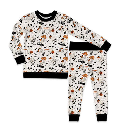 Boo Crew Halloween Long Sleeve Jersey Jams – Two-Piece Loungewear Set