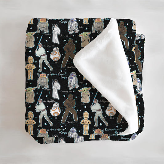 Galactic Dreams Personalized Minky Blanket