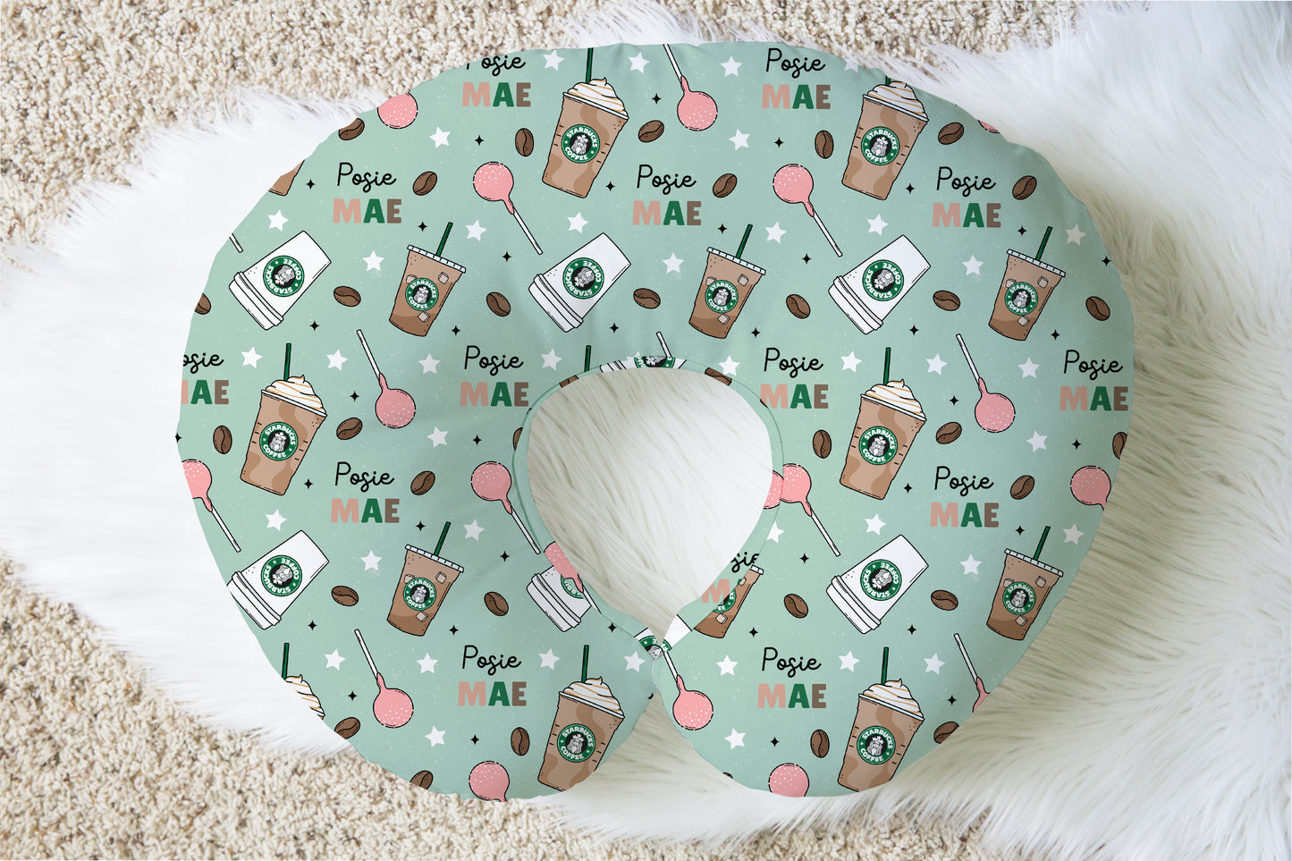 Cocoa & Cake Pops Personalized Name Nursing Pillow Cover