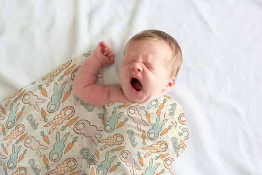 Easter Bunny Personalized Name Swaddle Blanket