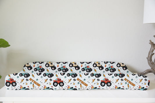Easter Monster Trucks Personalized Changing Pad Cover