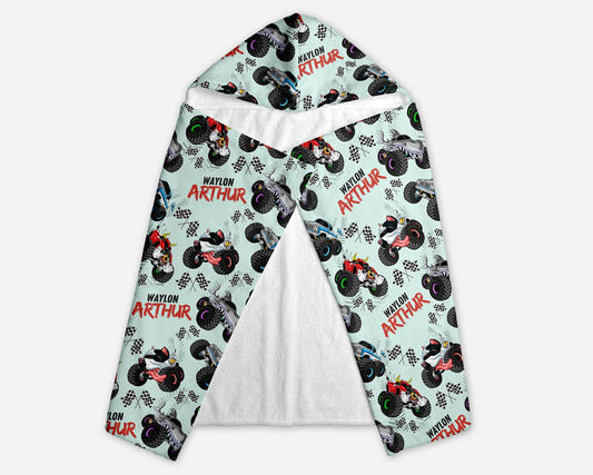 Monster Trucks Personalized Hooded Towel