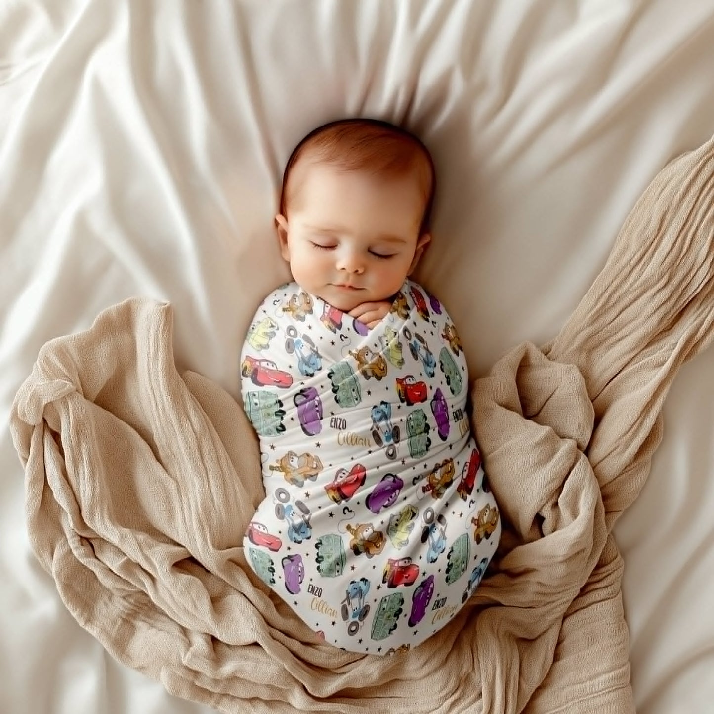 Mater & Friends Personalized Name Swaddle Blanket