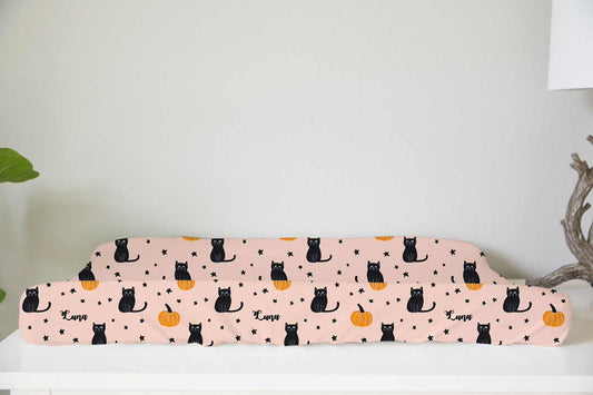 Purr-anormal Activity Halloween Personalized Changing Pad Cover