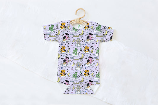 Scare Bears Halloween Personalized Name Baby Bodysuit