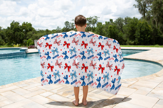 America The BOW-tiful Personalized Kids Beach Towel 30 X 60