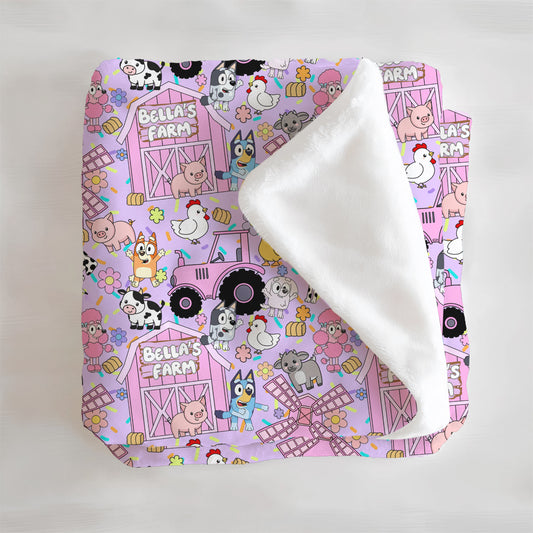 BINGO WAS HER NAME-O Personalized Minky Blanket | Pink